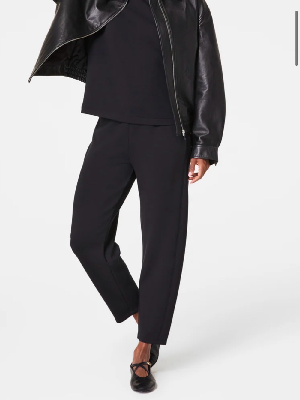 SPANX Black Barrel Leg Trousers for Women - Air Essentials
